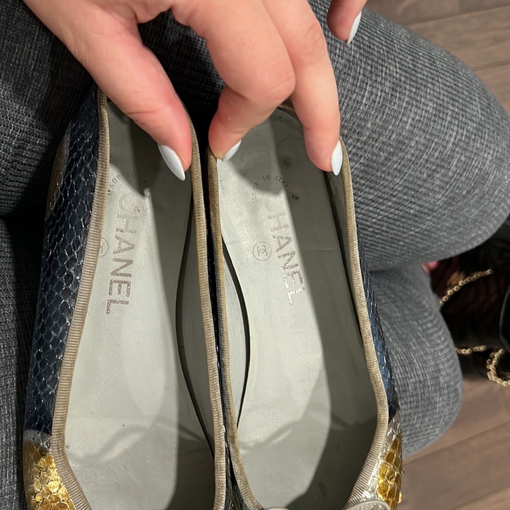 Chanel Python Snake Skin Balet Flats - image 8